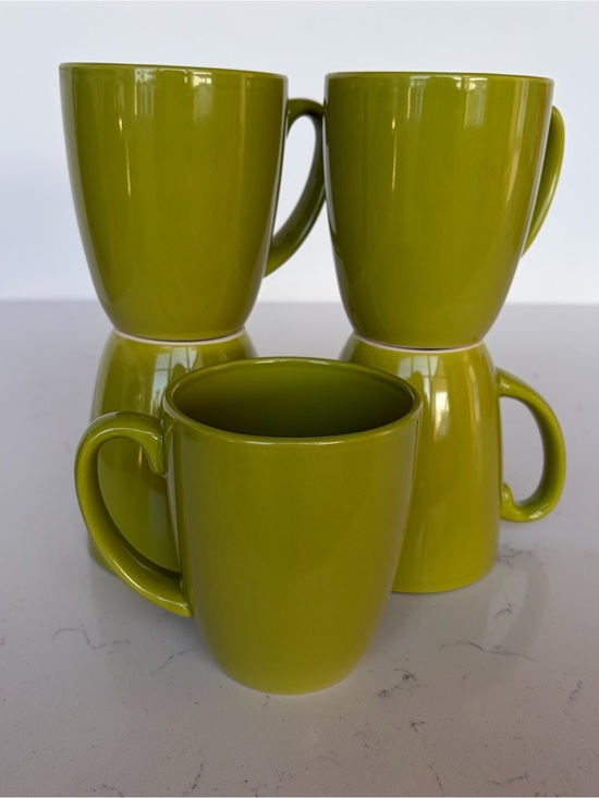 Corelle Other - Corelle Coordinates Lime Green Retro Stoneware Coffee Mug Tea Cup 12 oz Set Of 5